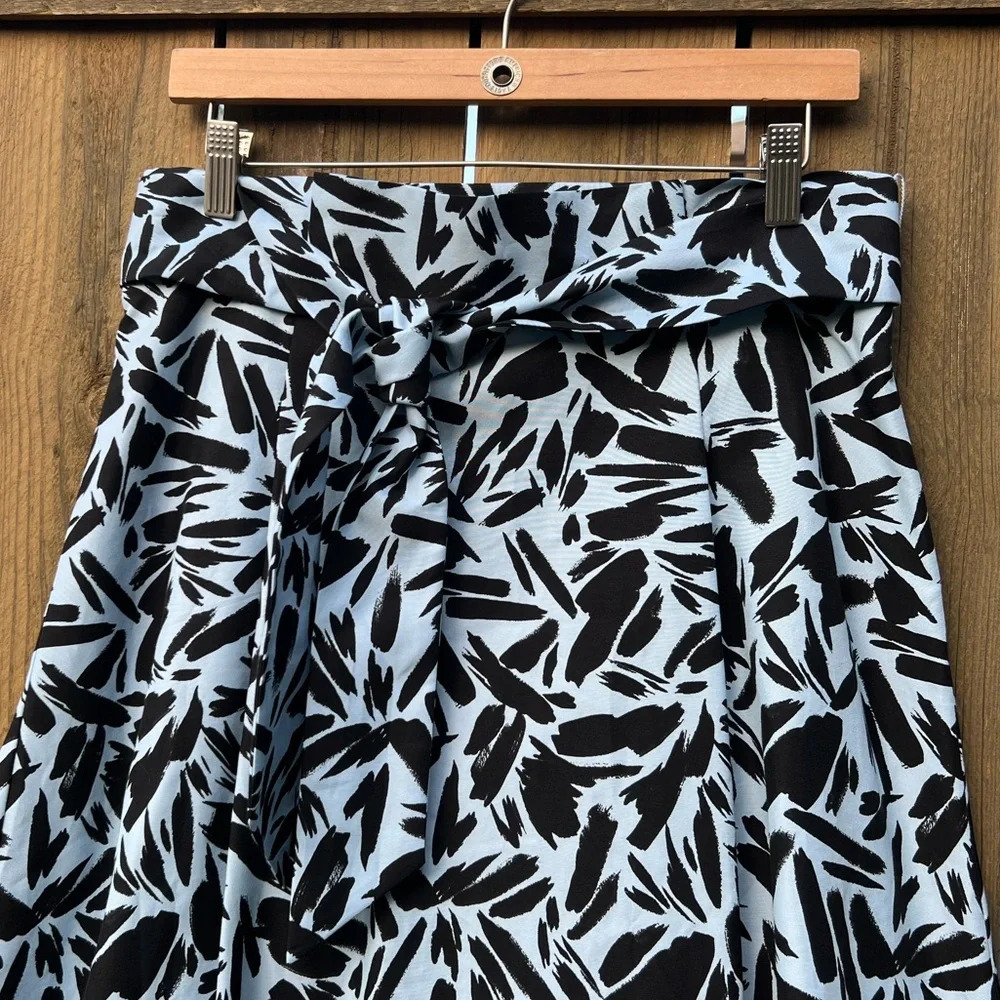 Veronica Beard Brushstroke Patterned Blue Midi Sk… - image 2